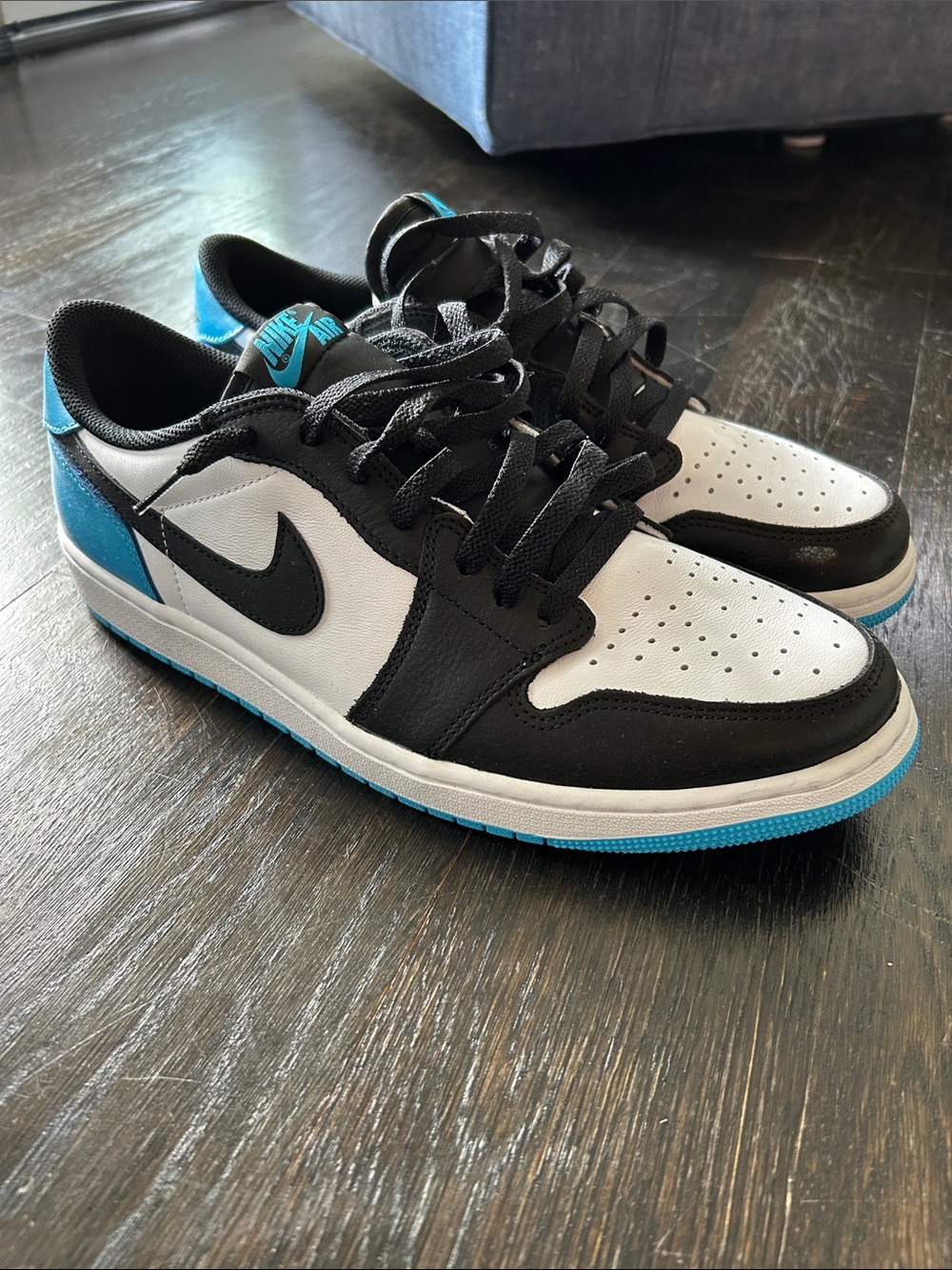 Nike Air Jordan 1 Retro OG ‘UNC’ Men’s Low-Top Sneakers - Black/White/Blue Teal